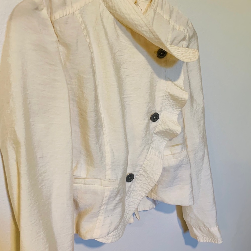 Free People Cream Linen Button-Up Blouse - Picture 3 of 8